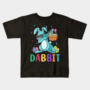 Dabbit Dabbing Easter Egg Basket Bunny Kids T-Shirt